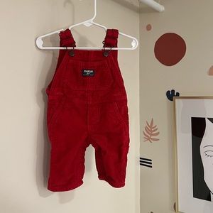 Red corduroy Oshkosh overalls